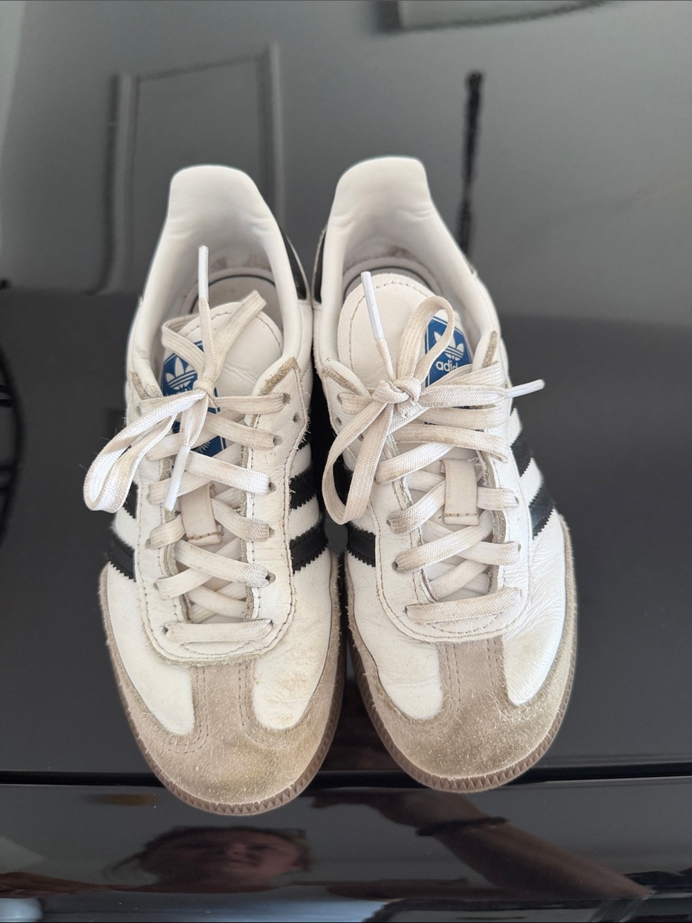 adidas White and Black kids Classic sambas
